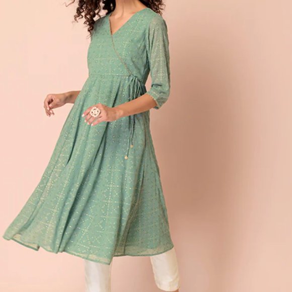 Beautiful Mint Green Kurta Tunic Dress - Picture 3 of 5